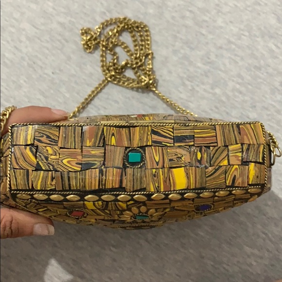 Vintage handmade metal & stone purse from Madrid - Picture 2 of 3